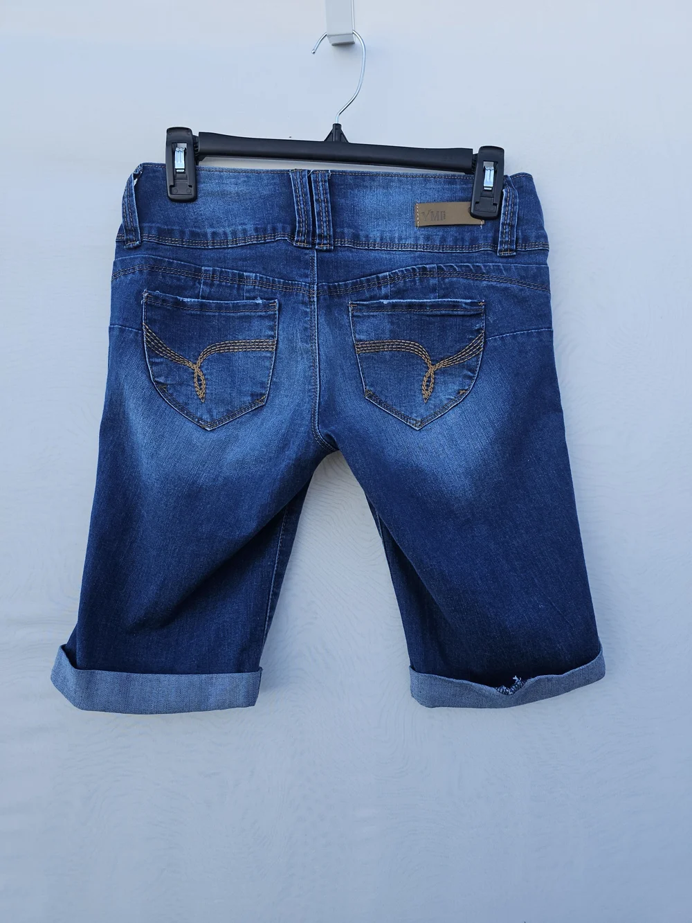 YMI Wanna Betta Butt? High Rise Distressed Denim Bermuda Shorts - Size 5